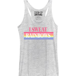 Women_s CHIN UP I Sweat Rainbows Racerback Tank Top