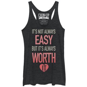 Women_s CHIN UP It_s Not Always Easy Racerback Tank Top