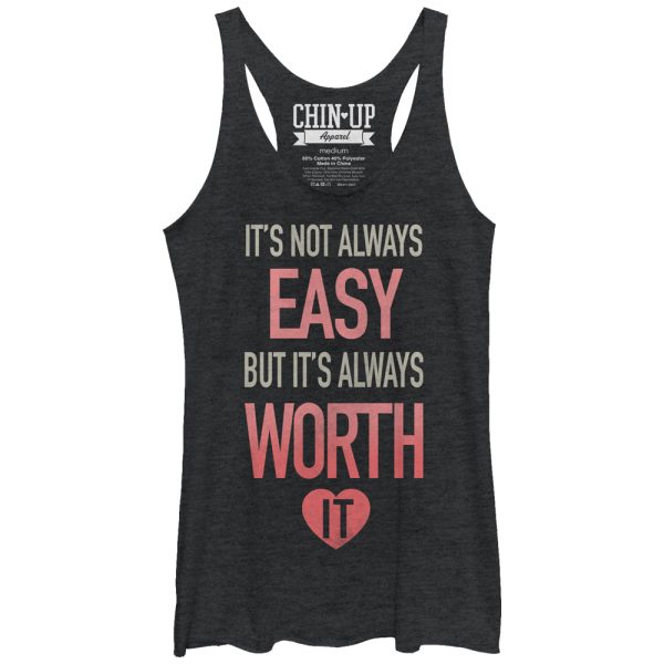 Women_s CHIN UP It_s Not Always Easy Racerback Tank Top