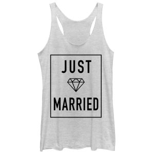 Women_s CHIN UP Just Married Racerback Tank Top