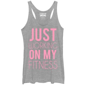 Women_s CHIN UP Just Working on My Fitness Racerback Tank Top