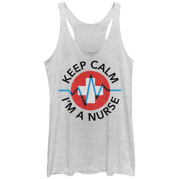 Women_s CHIN UP Keep Calm I_m a Nurse Racerback Tank Top