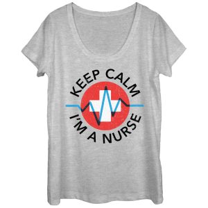 Women_s CHIN UP Keep Calm I_m a Nurse Scoop Neck