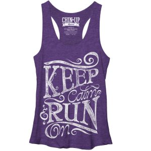 Women_s CHIN UP Keep Calm and Run Racerback Tank Top