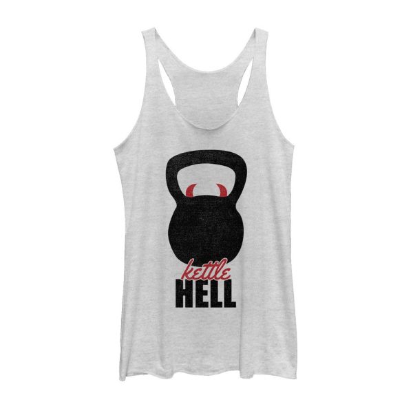 Women_s CHIN UP Kettlebell Horns Racerback Tank Top