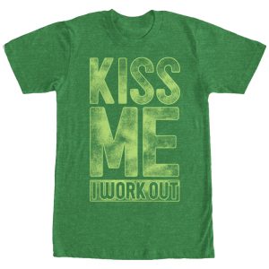 Women_s CHIN UP Kiss Me I Work Out Boyfriend Tee