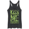 Women_s CHIN UP Kiss Me I Work Out Racerback Tank Top