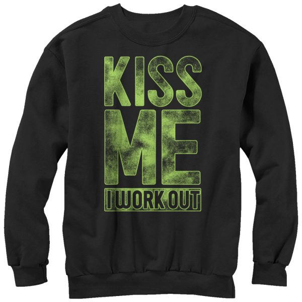 Women_s CHIN UP Kiss Me I Work Out Sweatshirt