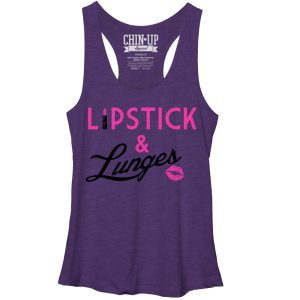 Women_s CHIN UP Kisses and Lunges Racerback Tank Top