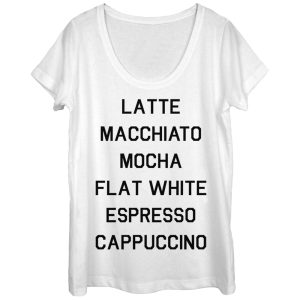 Women_s CHIN UP Latte Macchiato Mocha Coffee Scoop Neck