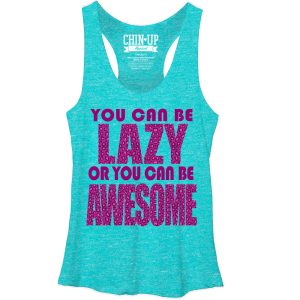 Women_s CHIN UP Lazy or Awesome Racerback Tank Top