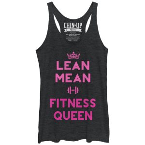 Women_s CHIN UP Lean Mean Fitness Queen Racerback Tank Top