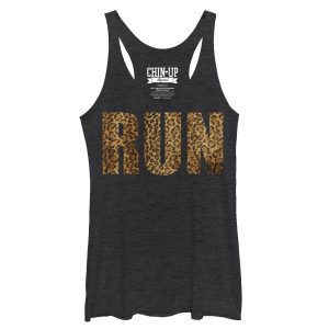 Women_s CHIN UP Leopard Print Run Racerback Tank Top