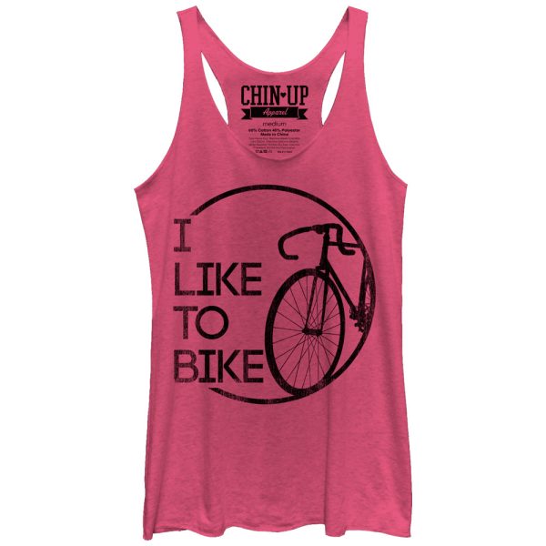 Women_s CHIN UP Like to Bike Racerback Tank Top