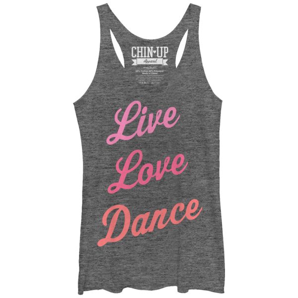 Women_s CHIN UP Live Love Dance Racerback Tank Top