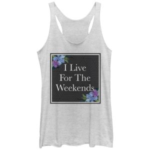 Women_s CHIN UP Live for the Weekends Racerback Tank Top