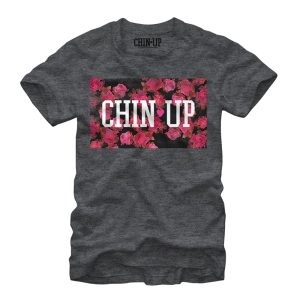 Women_s CHIN UP Logo Floral Print Boyfriend Tee