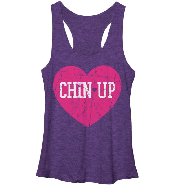 Women_s CHIN UP Logo Heart Racerback Tank Top