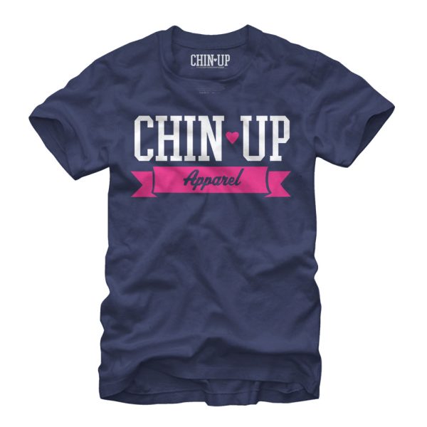 Women_s CHIN UP Logo Ribbon Boyfriend Tee