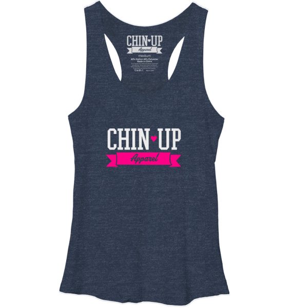 Women_s CHIN UP Logo Ribbon Racerback Tank Top