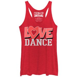 Women_s CHIN UP Love Dance Racerback Tank Top