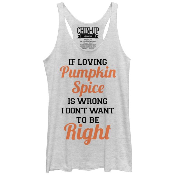 Women_s CHIN UP Loving Pumpkin Spice Racerback Tank Top