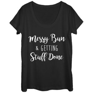 Women_s CHIN UP Messy Bun Getting Stuff Done Scoop Neck