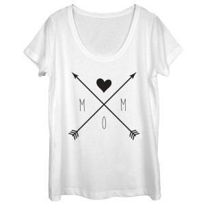 Women_s CHIN UP Mom Crossed Arrows Scoop Neck