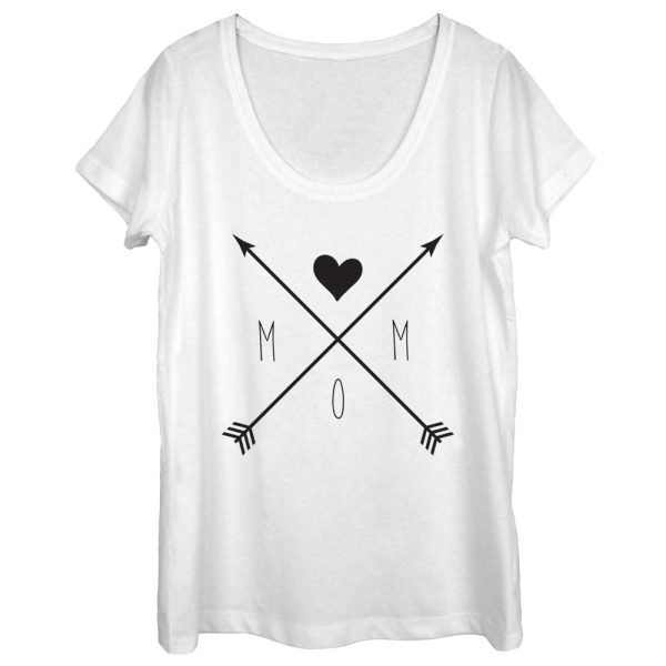 Women_s CHIN UP Mom Crossed Arrows Scoop Neck