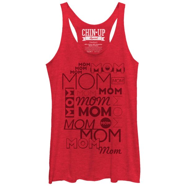 Women_s CHIN UP Mom Mom Mom Racerback Tank Top