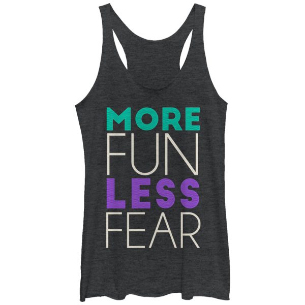 Women_s CHIN UP More Fun Less Fear Racerback Tank Top