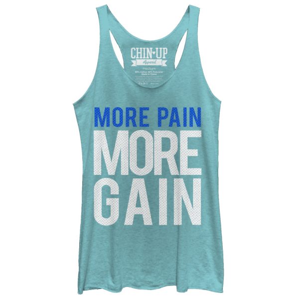 Women_s CHIN UP More Pain More Gain Racerback Tank Top