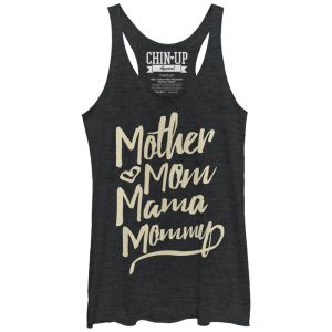 Women_s CHIN UP Mother Mom Mama Mommy Racerback Tank Top