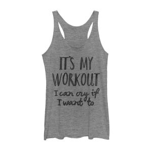 Women_s CHIN UP My Workout Cry If I Want Racerback Tank Top