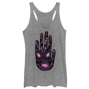 Women_s CHIN UP Neon Henna Hand Racerback Tank Top