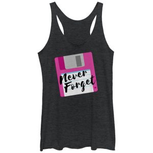 Women_s CHIN UP Never Forget Floppy Disk Racerback Tank Top