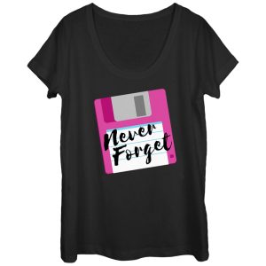 Women_s CHIN UP Never Forget Floppy Disk Scoop Neck