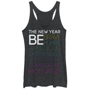 Women_s CHIN UP New Year Be Motivated Racerback Tank Top