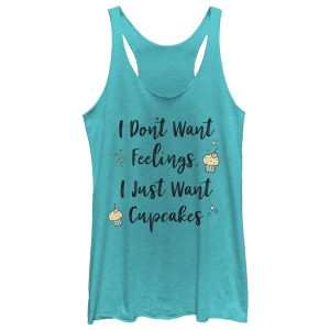 Women_s CHIN UP No Feelings Just Cupcakes Racerback Tank Top