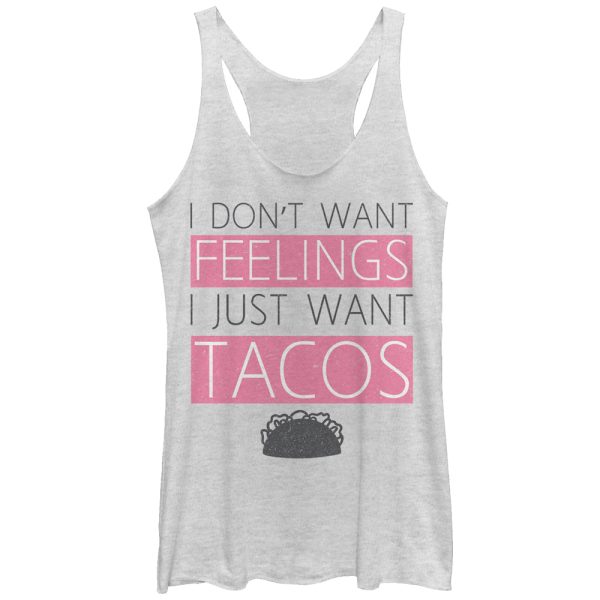 Women_s CHIN UP No Feelings Just Tacos Racerback Tank Top