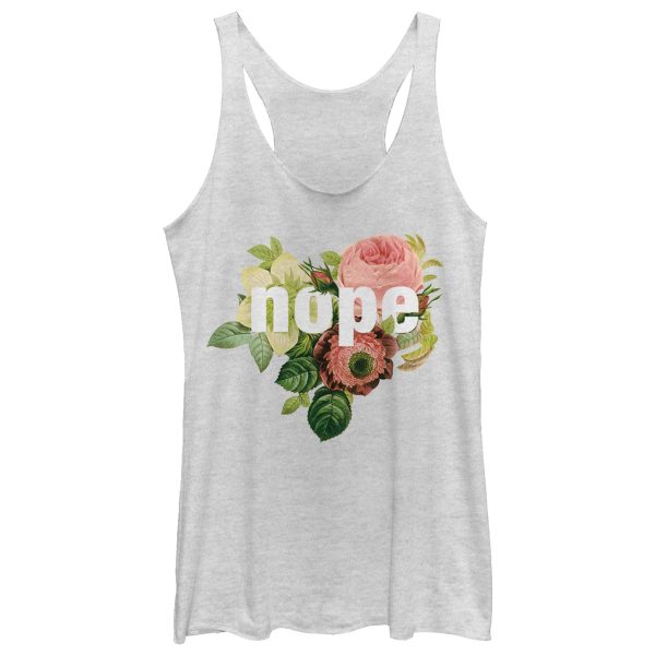 Women_s CHIN UP Nope Flowers Racerback Tank Top