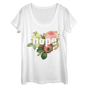 Women_s CHIN UP Nope Flowers Scoop Neck