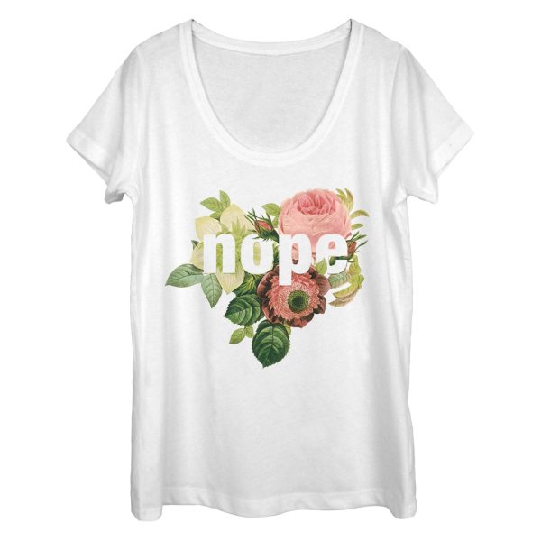 Women_s CHIN UP Nope Flowers Scoop Neck