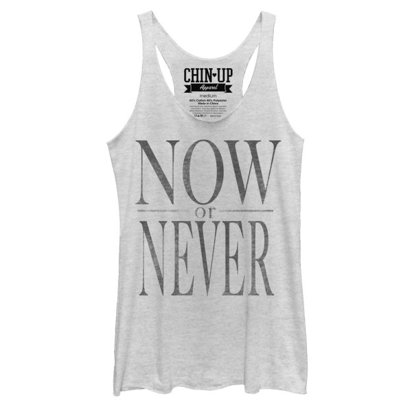 Women_s CHIN UP Now or Never Racerback Tank Top