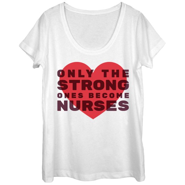 Women_s CHIN UP Only the Strong Become Nurses Scoop Neck