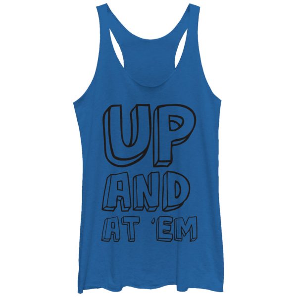 Women_s CHIN UP Outline Up and At Em Racerback Tank Top