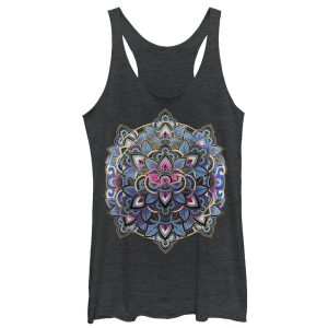 Women_s CHIN UP Paisley Mandala Racerback Tank Top