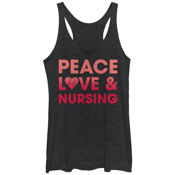 Women_s CHIN UP Peace Love and Nursing Racerback Tank Top