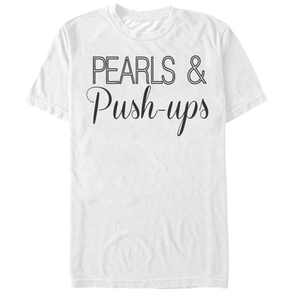 Women_s CHIN UP Pearls and Push-Ups Boyfriend Tee