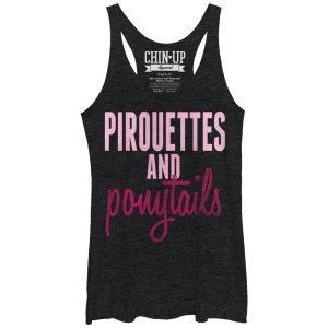 Women_s CHIN UP Pirouettes and Ponytails Racerback Tank Top